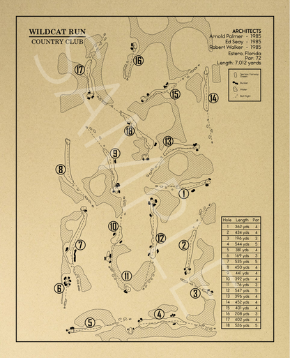 Wildcat Run Country Club Outline (Print)