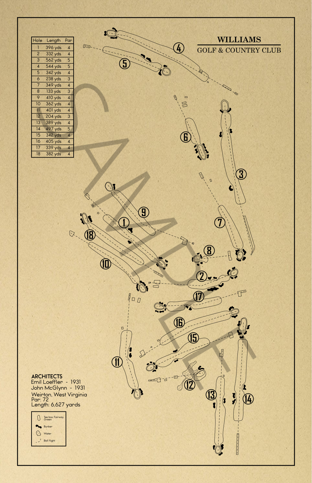 Williams Golf & Country Club Outline (Print)