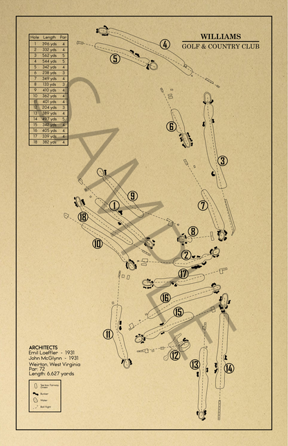 Williams Golf & Country Club Outline (Print)