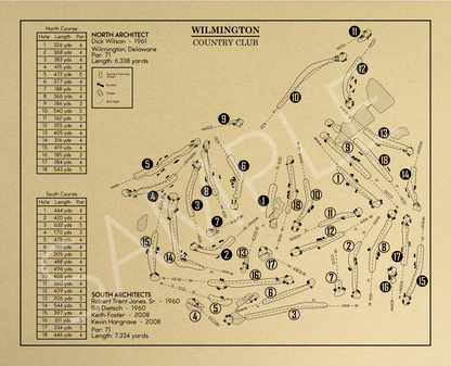 Wilmington Country Club Outline (Print)
