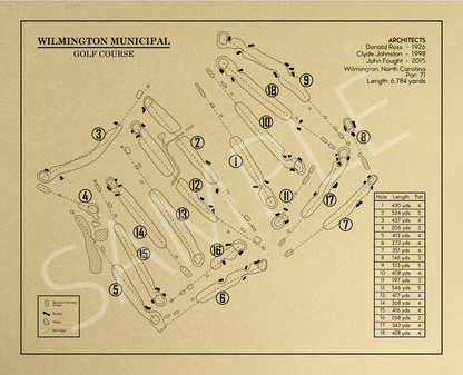 Wilmington Municipal Golf Course Outline (Print)