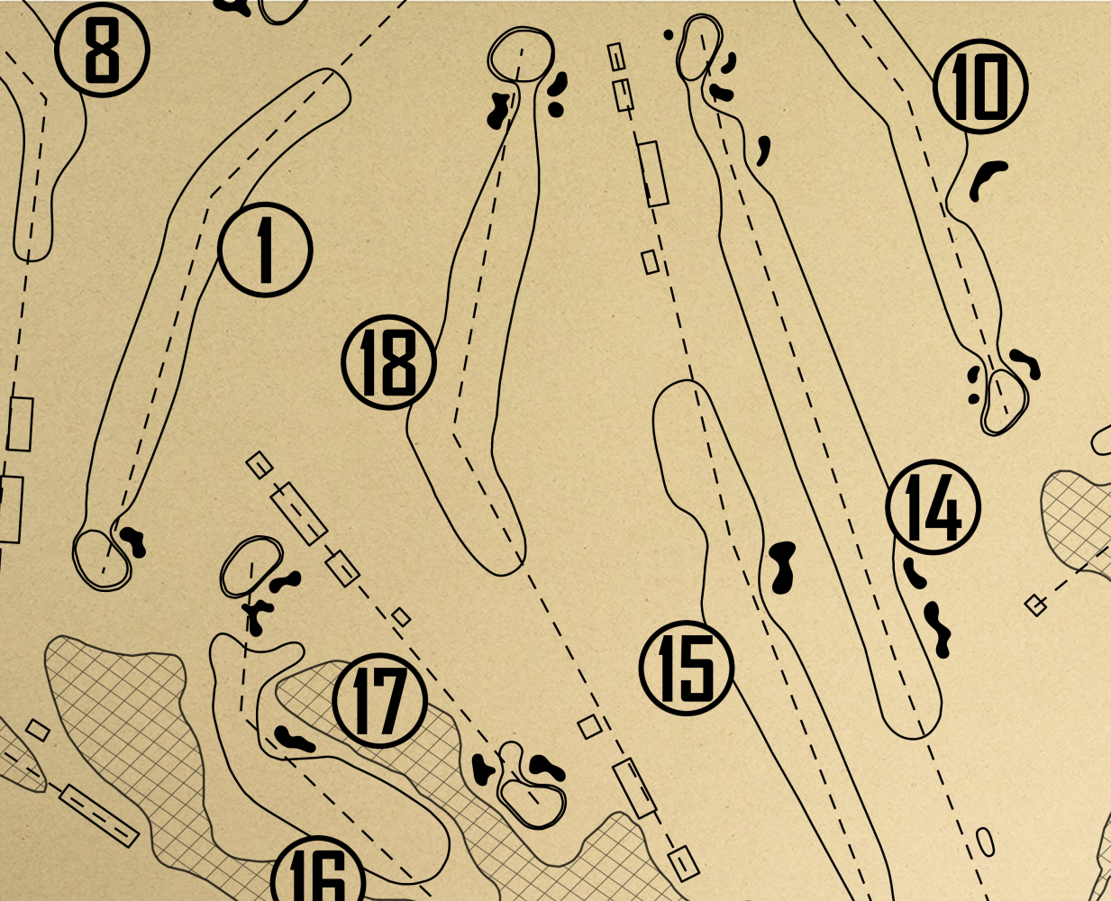 Wollaston Golf Club Outline (Print)