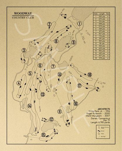 Woodway Country Club Outline (Print)