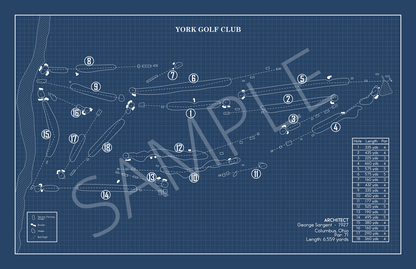 York Golf Club Blueprint (Print)