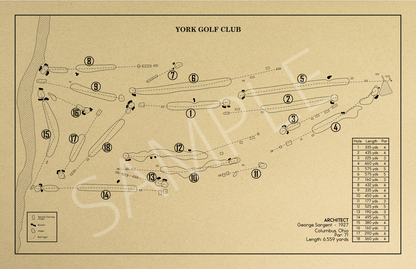 York Golf Club Outline (Print)